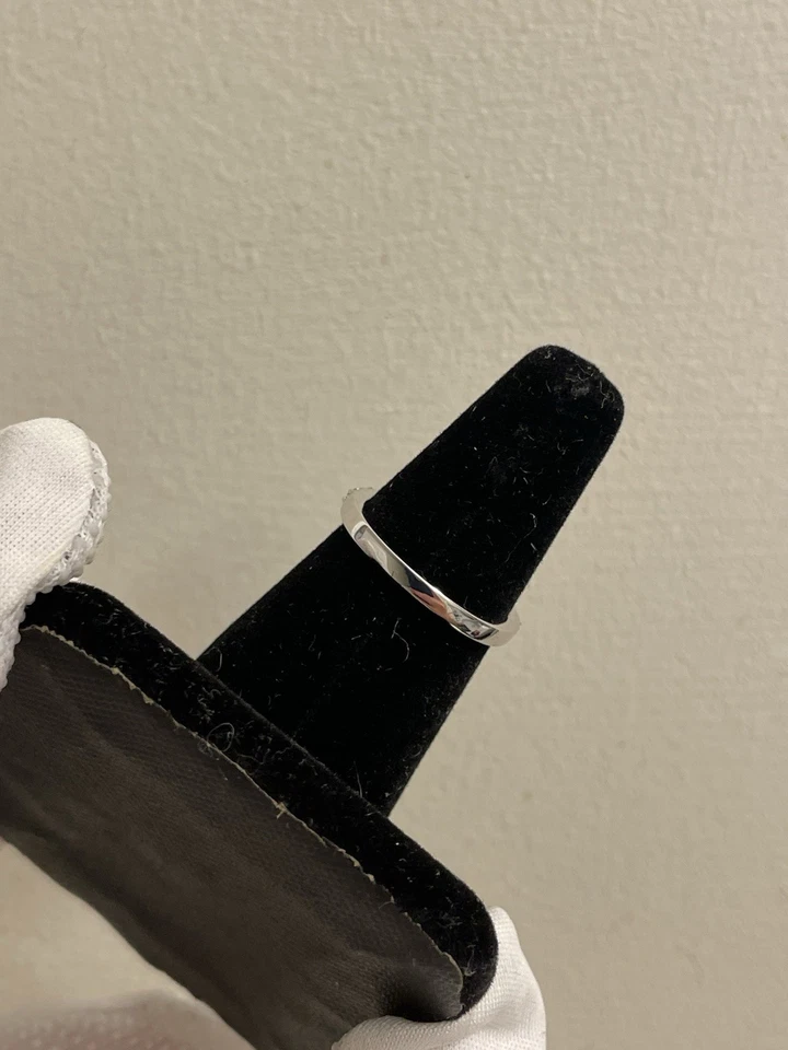 Anillo de oro blanco de 14 k con diamantes creados en laboratorio CVD de 1 quilate talla 7 Foto 3 de 4