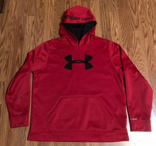 Under Armour Youth Armour Fleece Storm Big Logo Red Hoodie Youth Size XL