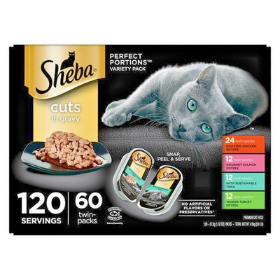  Sheba Perfect Portions Gravy Wet Cat Food Variety Pack (48 Ct 96 Servings)