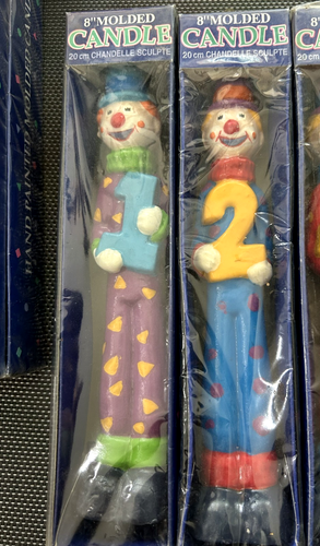 Amscan vntg Molded 8" candle NIP Pick 2 while they last Birthday Clown Over Hill - Picture 2 of 4