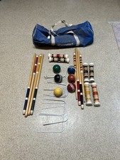 Vintage Sport Craft Traveling Croquet Set with Accessories And Bag