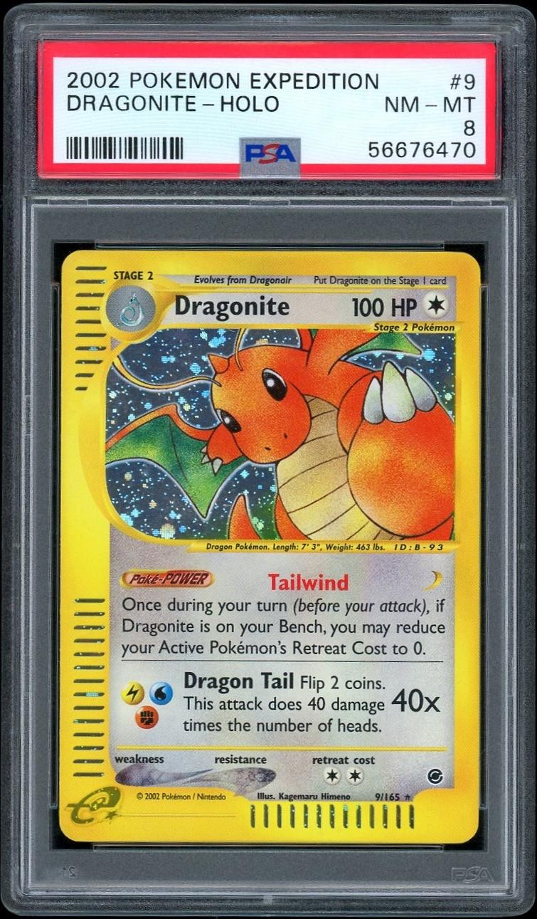 Dragonite Holo 9/165 Expedition Pokemon PSA 8