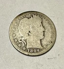 1894-S Barber Quarter.  90% Silver. Good Condition. Charity Auction.