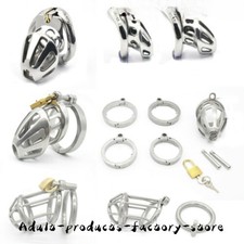 Chastity Belt Cage Device Stainless Steel Metal Male Restraint Spiked-ring Lock