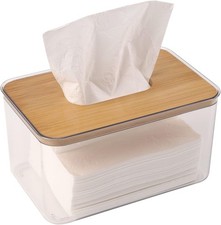 Acrylic Tissue Box and Dryer Sheet Holder Clear Rectangular