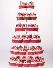 Cupcake Stand 6 Tier Large Cupcake Tower Display Round Cupcake Holder Acrylic
