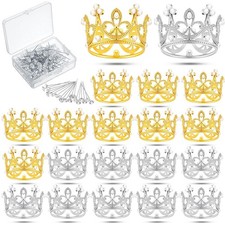 Sureio 100 Pcs Bouquet Wedding Corsages Pins Flowers And 20 Pcs Crown Cake