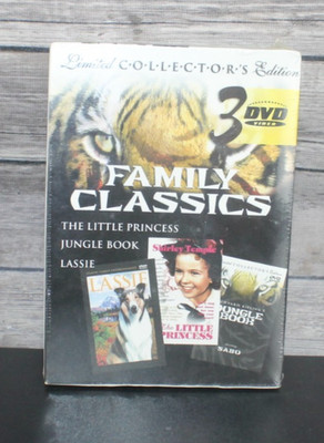 3 FAMILY CLASSICS - LITTLE PRINCESS, JUNGLE BOOK, LASSIE - (3) DVD SET Brand New