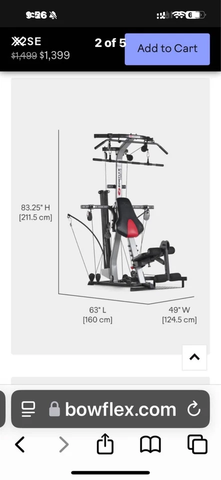 BARELY USED Bowflex Xtreme 2 se Home Gym Upgraded 310 Lbs - Image 2 of 4