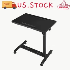 Portable Overbed Table with Wheels – Rolling Bedside & Laptop Desk