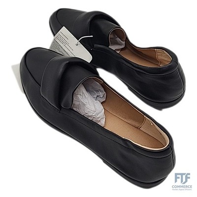 Damen Loafer mit weicher Mokassin-Zehenpartie, Schwarz 38.5 EU Amazon Essentials