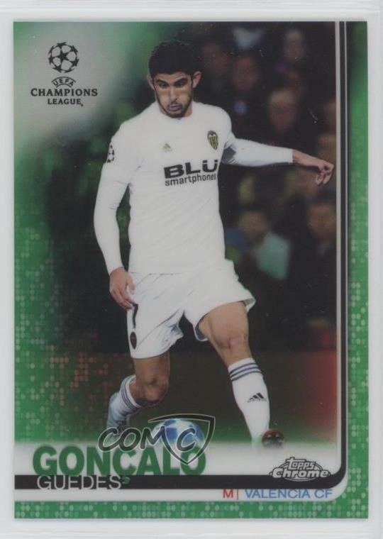 2018 Topps Chrome UEFA Champions League Green Refractor 20/99 Goncalo Guedes 2oz