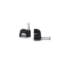Cable Clips with Nails 6mm Cable and White Wire Management 6mm 100 pcs Black