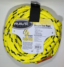 Rave Sports Bungee Boat Tube Tow Rope 50' Long 1-4 Riders 9/16" Rope Diameter