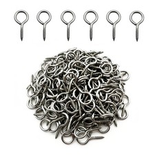 304 Stainless Steel Eye Hooks 200 Pcs Screw in Hooks 1 Inch Eyelet Rings for ...