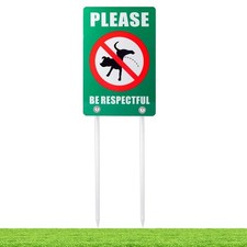 Kichwit Double Sided No Dog Peeing Yard Sign, Please 7.9 x 11.8 inches, Green