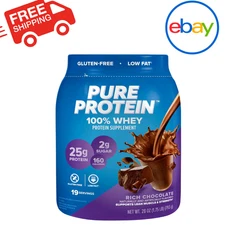 Pure Protein 100% Whey Protein Powder Rich Chocolate 25g Protein 1.75 lb