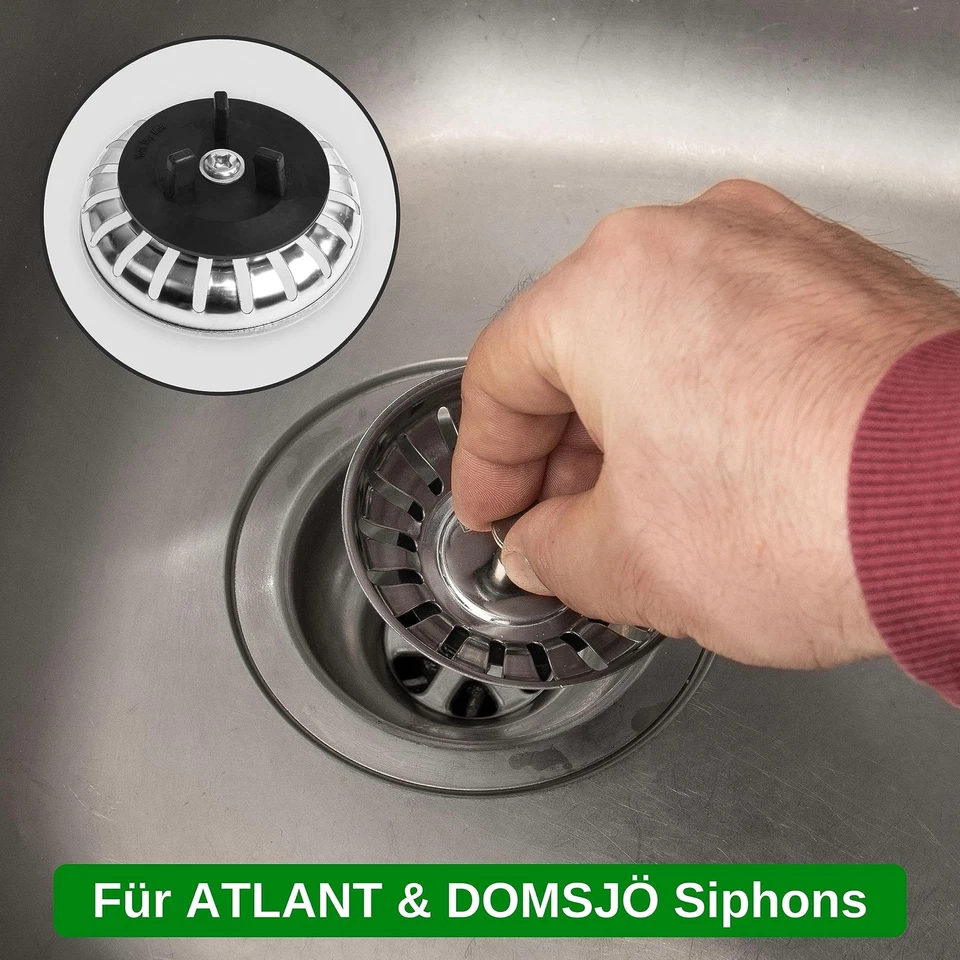 Ersatz Dichtung 1 Stück kompatibel mit IKEA Siphon ATLANT und DOMSJÖ Siebkörb... - Bild 2 von 4