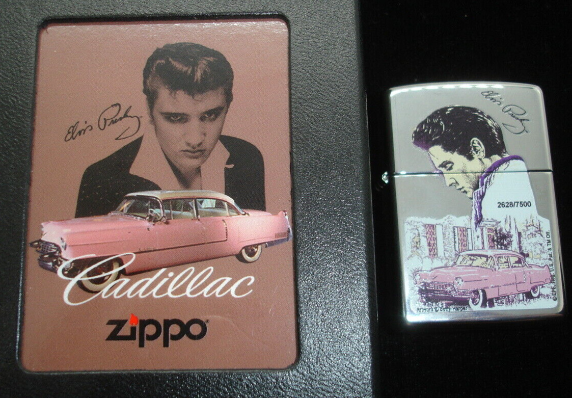Elvis Presley Limited CHROME ZIPPO Lighter 1955 Pink GM Fleetwood Cadillac 24780