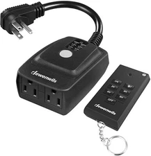DEWENWILS Outdoor Remote Control Timer Plug in Dusk to Dawn Timer Waterproof 