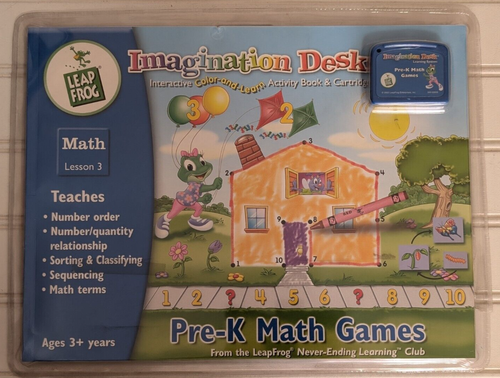 Leap Frog Imagination Desk "Pre-K Math Games" Math Lesson 3 Ages 3+
