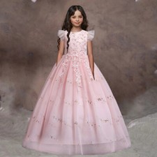 Formal Bridesmaid Kids Wedding Dress Girls Vintage Party Pageant Gown Princess