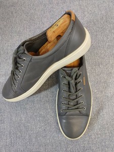 Ecco US 15/16 Size EU 50 Danish Design Gray Leather Lace Up Fashion Sneaker  | eBay