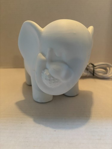 Hallmark White Ceramic Mother and Baby Elephant Night Light with Matte Finish