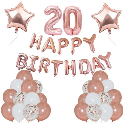 LARGE Rose Gold Happy Birthday Bunting Banner Foil Set Helium Party DECORATION - Picture 15 of 32