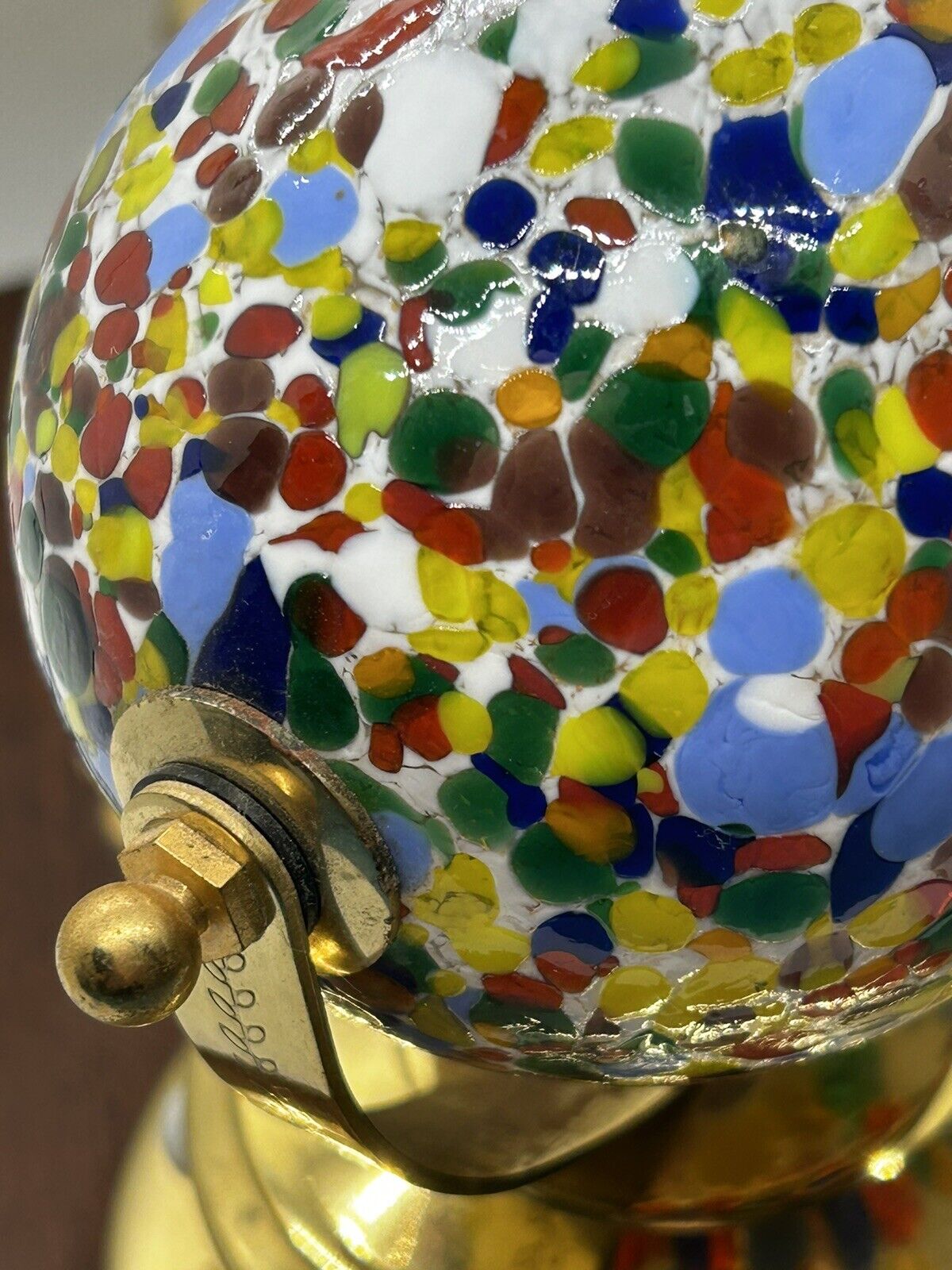 Vintage San Francisco Music Box Co Kaleidoscope Rotating Handblown Glass Orb