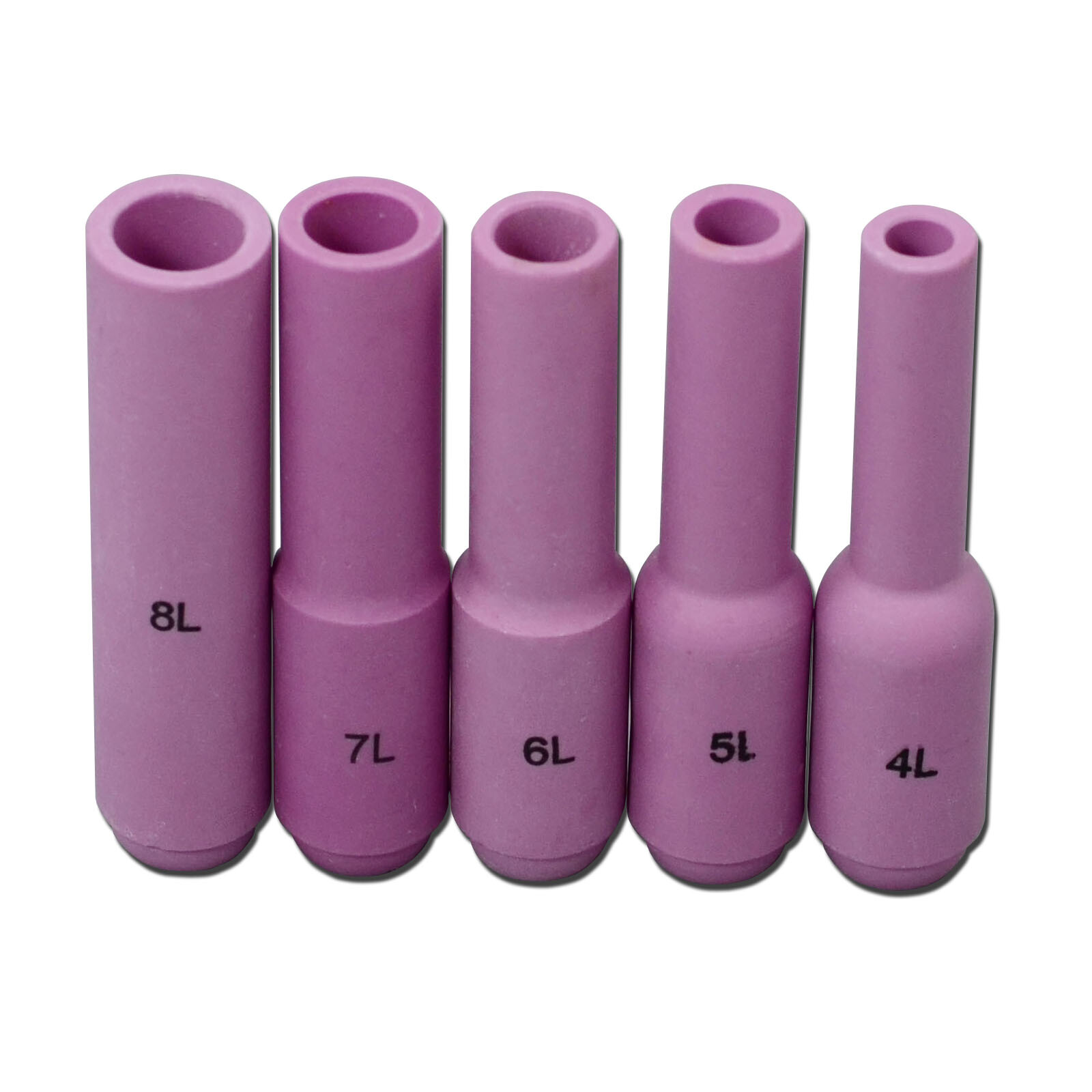 TIG Alumina Nozzles Long Ceramic Cup Assorted Size Kit Fit WP 17 18 26 5pcs
