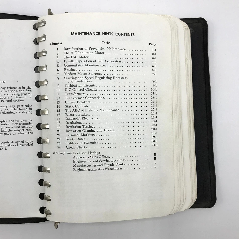 Maintenance Hints Ring Bound Book by Westinghouse Electric Corporation 1948 - Image 4 of 4