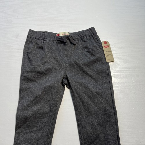Levis Knit Jogger Boys Medium Gray Fleece Cuffed Ankle New - Picture 2 of 15