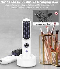 Akku Haarglättungsbürste 2025 - 8400mAh USB Wiederaufladbar Reisekamm