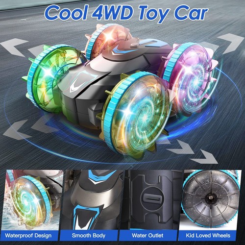 Amphibious Remote Control Car 4WD Gesture RC Car with RGB LED Lights Pool Toys - Picture 9 of 22