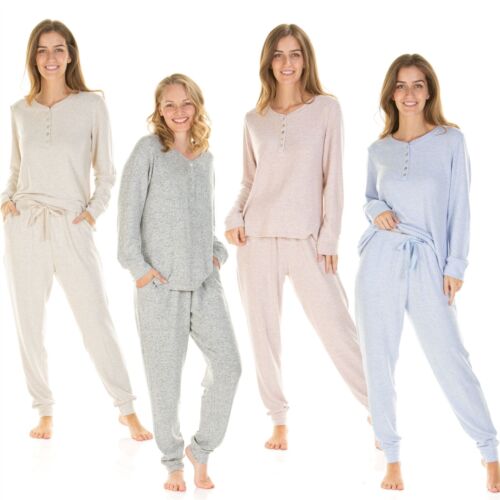 Womens/Ladies Brushed Pyjamas Long Sleeve Pyjama Set Size 8-22 - Picture 1 of 27