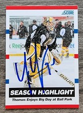 Tim Thomas Signed 2010 Score Card #13 Boston Bruins Goalie NHL Auto LEGEND RAD