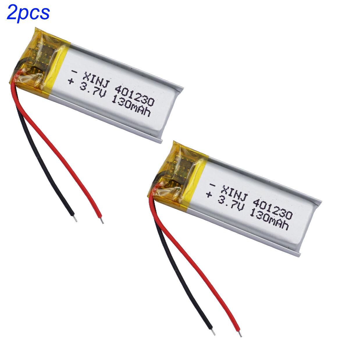 2 pcs 3.7V 130mAh 0.481Wh Li Battery 401230 Li-ion For GPS Bluetooth Headphones