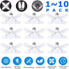 1-10PCS LED Garage Light Bulb Deformable Ceiling Fixture E27 Workshop Lamp LOT