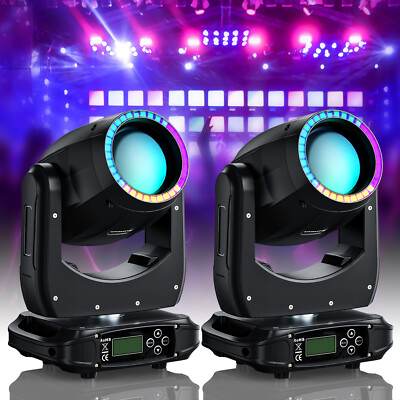 2PCS 200W LED Moving Head Light RGBW Gobo Beam Stage Spot Lighting DJ Disco DMX