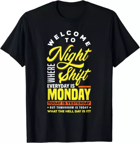 Funny Night Shift Worker Overnight Shift Pun T-Shirt - Picture 1 of 3