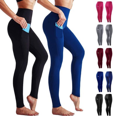 Damen Yoga Leggings mit Taschen Push Up Leggins Gym Sporthose Fitness Jeggings