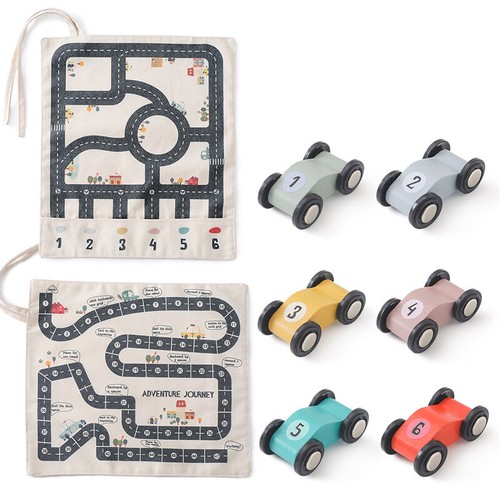 Wooden Baby Montessori Toys Baby Car Traffic Road Map Canvas Desktop Mat Game-j - Picture 6 of 8