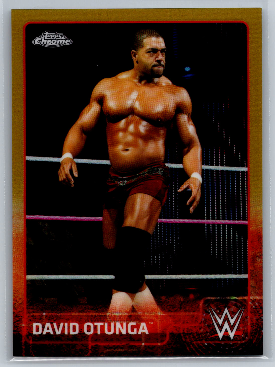 David Otunga 2015 Topps Chrome WWE Gold Refractor 48/50 #21