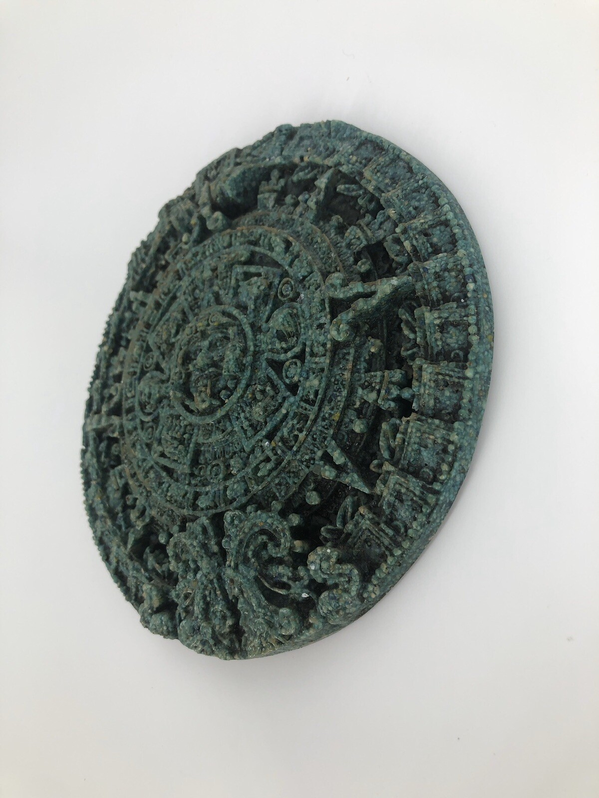 Vintage AZTEC Mayan Sun Calender Jade Green Mixed Stone Wall Plaque 7” |  eBay