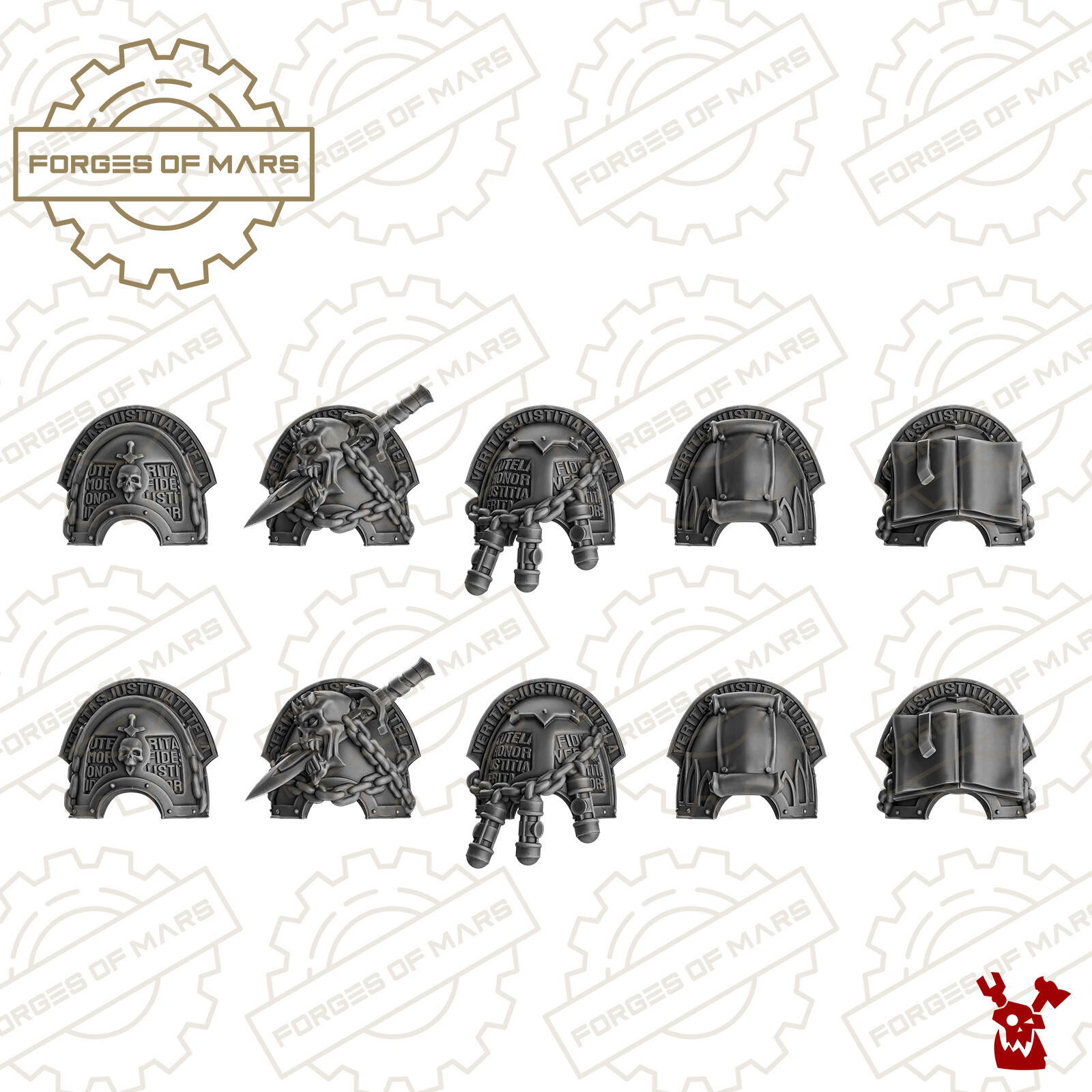 DOOM SLAYER MK3 - Pads D'épaules (Shauder Pads) Pour Space Marines Warhammer 40k - Lot De 10 Bits