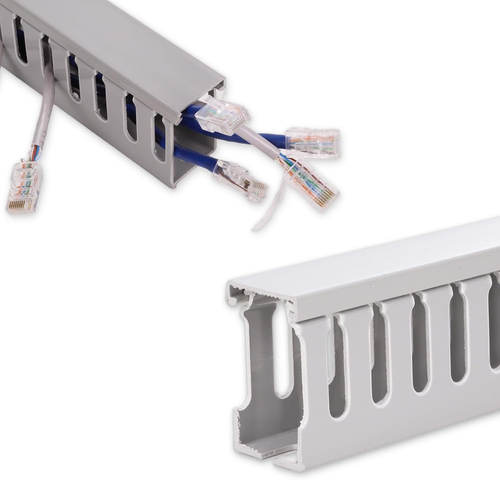 78In Large Cable Raceway on Wall - Grey PVC Cord Hider Wire Management under Des