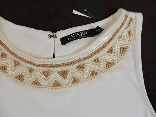 $70 Ralph Lauren camiseta sin mangas tejida con cuentas indias de lentejuelas S M L XL XXL - Imagen 3 de 5