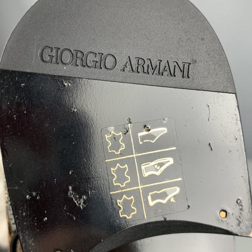 GIORGIO ARMANI Taglia 6 pelle Nera Verniciata con Lacci Scarpe - Foto 8 di 11