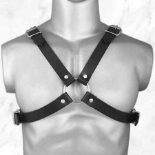 Adjustable Soft Leather Chest Strap for Men  Comfortable Body Harness Accessory
